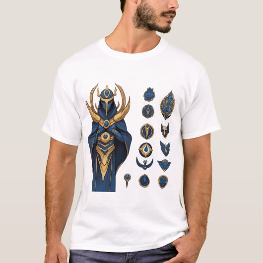 Blauw en goud pantser - League of Legends T-shirt (Voorkant)