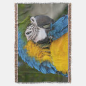 Blauw en Goud Papegaai Deken (Voorkant Verticaal)