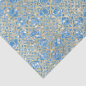 Blauw en goud patroon tissuepapier (Detail)