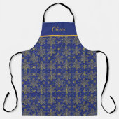 Blauw en Goud Persoonlijk Schort (Voorkant)