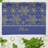 Blauw en Goud Persoonlijk Theedoek (Gevouwen)