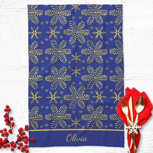 Blauw en Goud Persoonlijk Theedoek