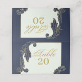 Blauw en goud plaatskaartje (Buitenkant ongevouwen)