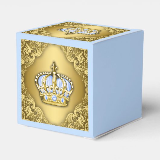 Blauw en Goud Prins Bedankdoosjes (Achterkant)