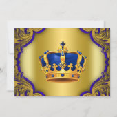 Blauw en Goud Prins Verjaardagsfeest Kaart (Achterkant)