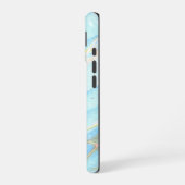 Blauw en Goud Print Zomer Modern Custom Name iPhone 16 Hoesje (Linkerkant)