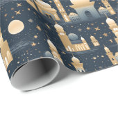 Blauw en goud Ramadan en Eid Cadeaupapier (Rol Hoek)