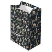 Blauw en goud Ramadan en Eid Medium Cadeauzakje (Voorkant Gekanteld)