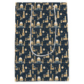 Blauw en goud Ramadan en Eid Medium Cadeauzakje (Achterkant)