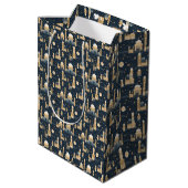 Blauw en goud Ramadan en Eid Medium Cadeauzakje (Achterkant Gekanteld)