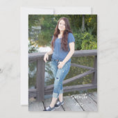 Blauw en Goud Retro Afstuderen Aankondiging Uitnod (Achterkant)