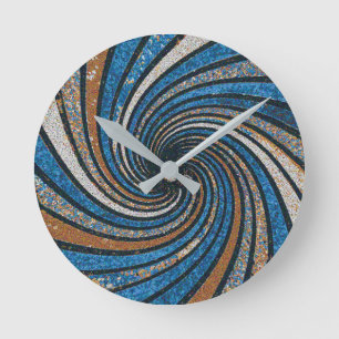 Blauw en goud ronde klok