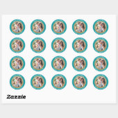Blauw en Goud  Ronde Sticker (Vel)
