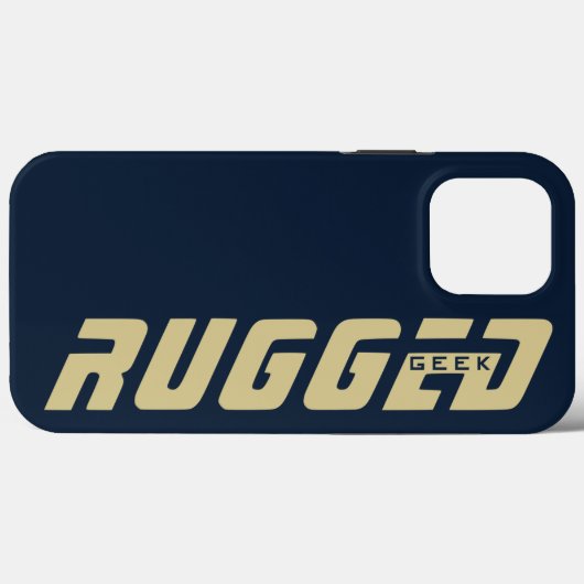 blauw en goud RUGGED GEEK Case-Mate iPhone Case (Achterkant (horizontaal))