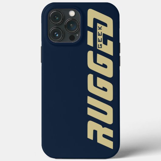 blauw en goud RUGGED GEEK Case-Mate iPhone Case (Achterkant)