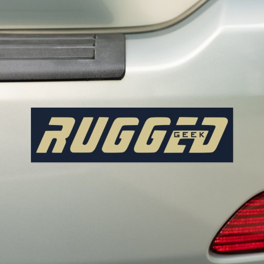 blauw en goud RUGGED GEEK Oxymoron Tech Nerd Bumpersticker (Op auto)