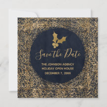 Blauw en Goud Save the Date Zakelijke feestdagen