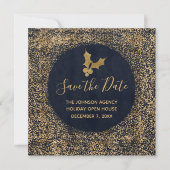 Blauw en Goud Save the Date Zakelijke feestdagen Aankondiging (Voorkant)