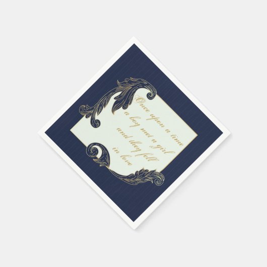 Blauw en goud servet (Hoek)