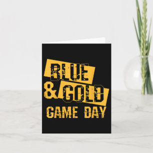 Blauw en goud spel dag groep outfit voor de middel kaart