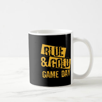 Blauw en goud spel dag groep outfit voor de middel koffiemok