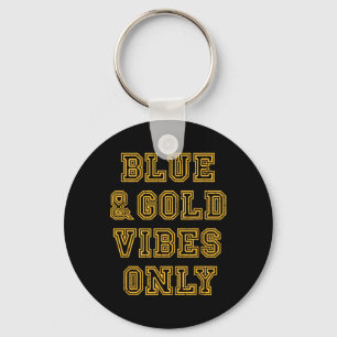 Blauw en Goud Spel Dag School Spirit Royal Blue Fo Sleutelhanger