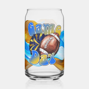 Blauw en Goud Speldag Blikvorm Glas