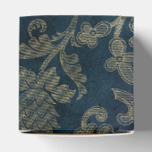 Blauw en Goud Sprookjesdamastpatroon Bedankdoosjes (Bovenkant)