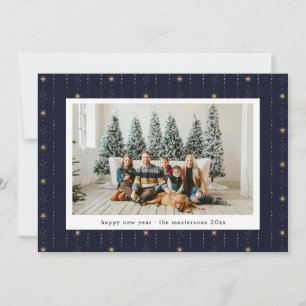 Blauw En Goud Sterren Behang Foto Kerstkaart