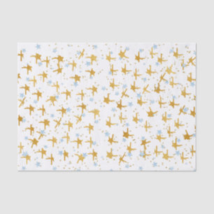 Blauw en Goud Sterren Confetti Weefselpapier Tissuepapier
