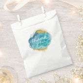 Blauw en goud stof bruiloft gunst papieren zakken bedankzakje (Geknipt)