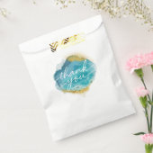 Blauw en goud stof bruiloft gunst papieren zakken bedankzakje (Gezegeld)