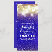 Blauw en Goud String Lights Programma Programmakaart (Voorkant / Achterkant)