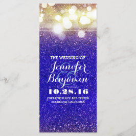 Blauw en Goud String Lights Programma Programmakaart