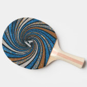 Blauw en goud - tafeltennisbatje (Zijkant)