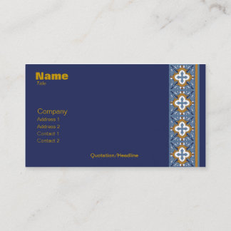 Blauw en goud Talavera/Azulejo visitekaartje
