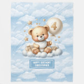 Blauw en goud teddydeken voor 4e verjaardagscadeau fleece deken (Voorkant)