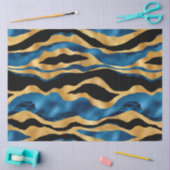 Blauw en Goud Tijger Serie Design 2 Tissuepapier (Craft)