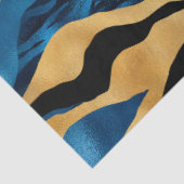 Blauw en Goud Tijger Serie Design 2 Tissuepapier (Detail)