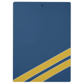 Blauw en goud toevoegen naam initialen kantoor klembord (Achterkant)