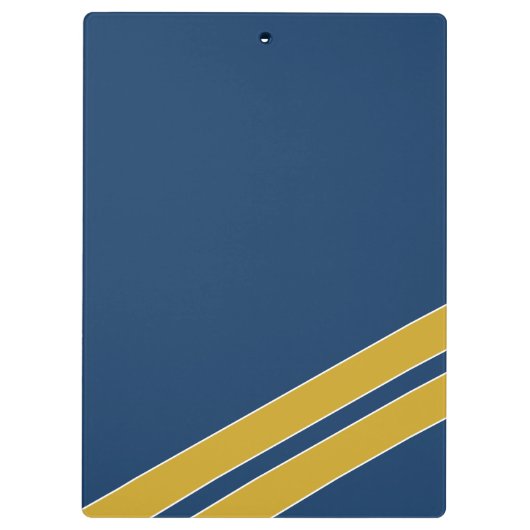 Blauw en goud toevoegen naam initialen kantoor klembord (Achterkant)