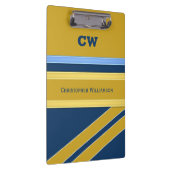 Blauw en goud toevoegen naam initialen kantoor klembord (Rechts)