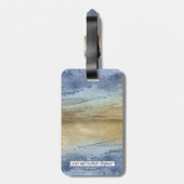 Blauw en Goud Trouwen Save the Date Bagagelabel (Achterkant verticaal)