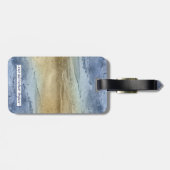 Blauw en Goud Trouwen Save the Date Bagagelabel (Achterkant horizontaal)