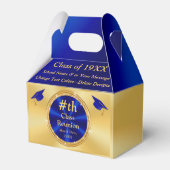 Blauw en Goud, Uniek, Klasse Reünie gunsten, Dozen Bedankdoosjes (Achterkant)