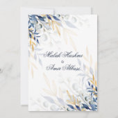 Blauw en goud verlaat islamitische moslimbruiloft kaart (Achterkant)