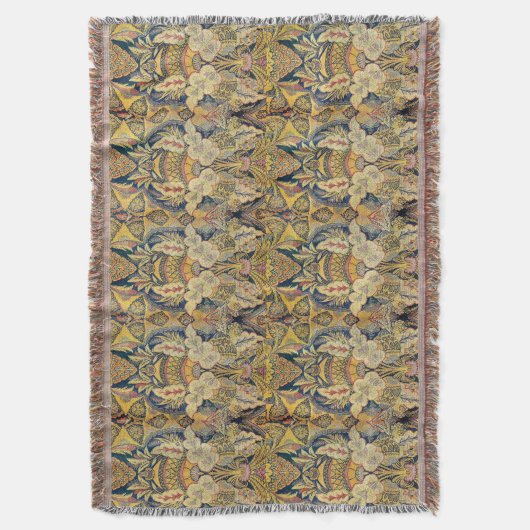 Blauw en goud verouderd deken (Voorkant Verticaal)