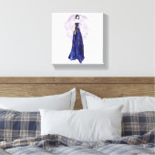 Blauw en Goud Verpakt Canvas Afdruk (Insitu (Slaapkamer))