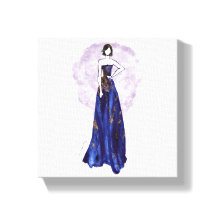 Blauw en Goud Verpakt Canvas