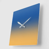 Blauw en goud vierkante klok (Hoek)